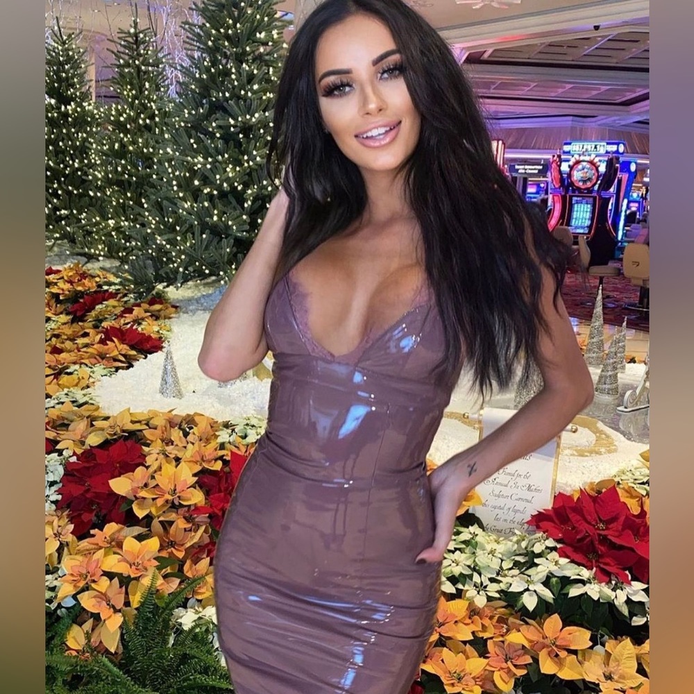 Latex tight dress
